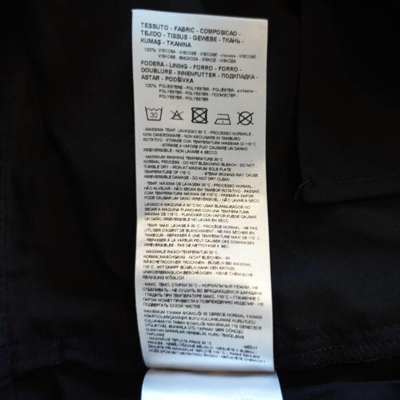 Armani Exchange Pants Womens 2 Black Pleated Cuffed Jacquard High Rise Minimal - Picture 13 of 13